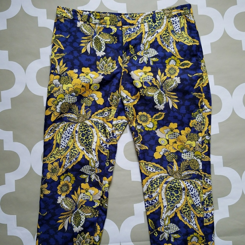 Banana Republic Avery Fit Paisley Ankle Pants 12